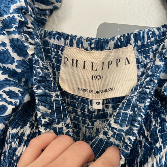 PHILIPPA 1970 VESTIDO JAIPUR AZUL MIDI DRESS - Picture 8 of 9